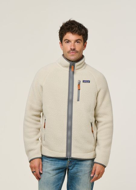 Veste polaire en matière recyclée | écru "retro pile jkt - plcn"