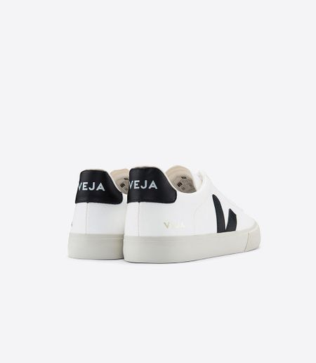 Baskets basses en cuir certifié | blanc et noir "camp leather white black" - Veja