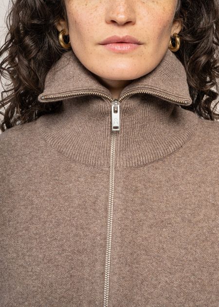 Veste en laine bio | marron "joaniaas - cinnamon dust melange" - Armedangels