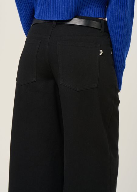 Pantalon large en coton bio | noir "black hedda pants" - Thinking Mu