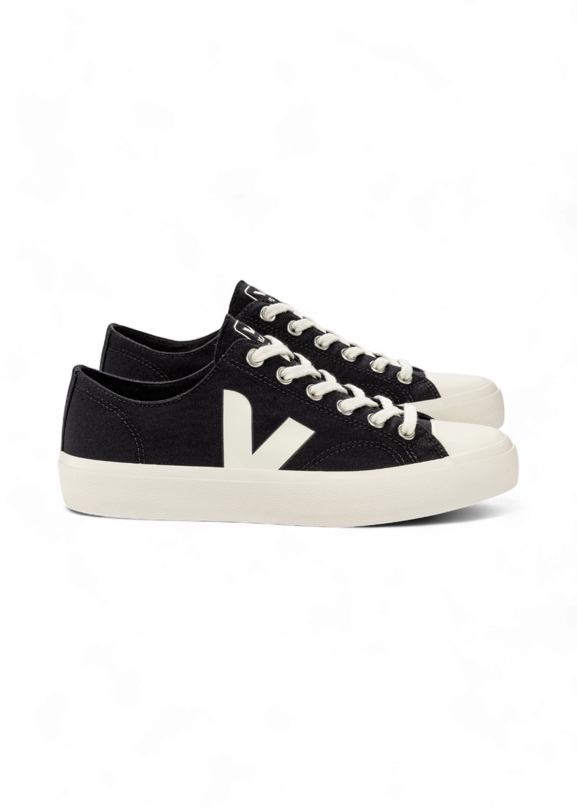 Baskets basses en coton bio | noir "wata ii low canvas black pierre" - Veja