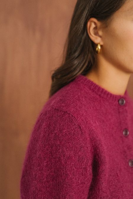 Gilet en mohair certifié | framboise "grace" - Bonjour Demain
