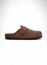 Sabots en cuir certifié | marron "riva velour terra"