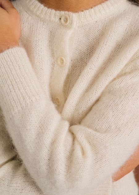 Gilet en mohair certifié | écru "grace" - Bonjour Demain