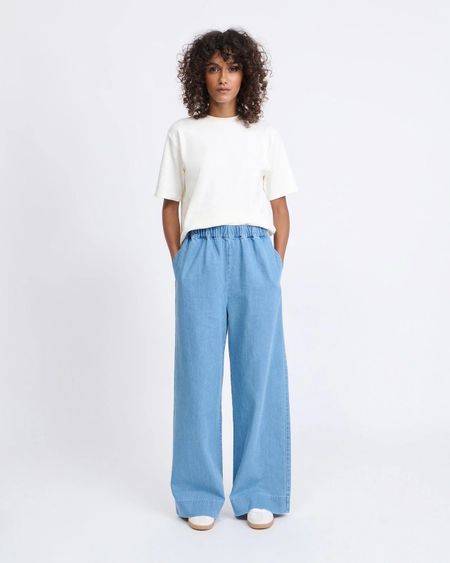 Pantalon en coton bio | denim clair "pacific" - émoi émoi
