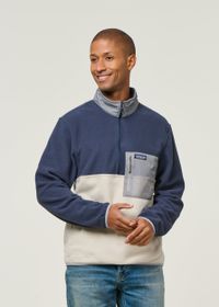 Polaire col zippé en recyclé | bicolore "microdini 1/2 zip p/o - plcn"