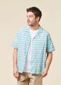 Chemise en coton biologique | bleu "sunset aloha shirt blue - blue"
