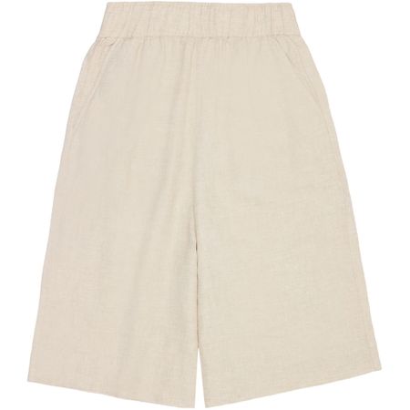 Short maxi ample en lin biologique | beige "eve culotte high-rise wide linen short light feather grays" - Knowledge Cotton Apparel