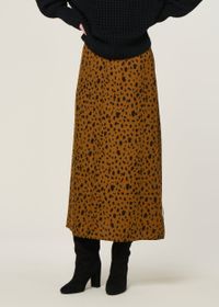 Jupe longue en tencel | "wolaaria leopaa - dark camel"
