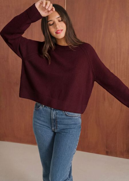 Pull boxy en laine mérinos recyclée | bordeaux - WeDressFair Essentiels