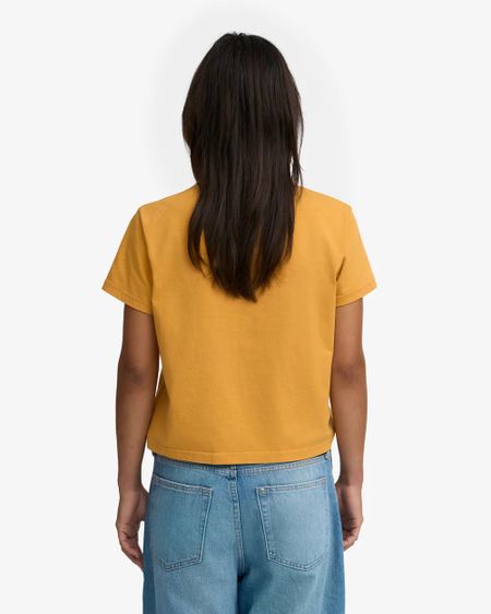 T-shirt en coton bio | jaune "organic boxy crop tee - burned yellow" - Colorful Standard