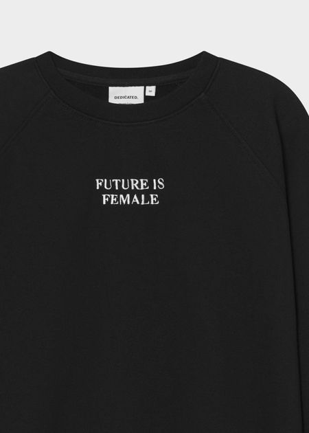 Sweatshirt en coton bio | noir "ystad future is female black" - Dedicated