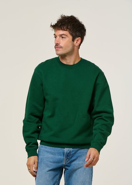 Sweat oversize en coton bio | vert forêt