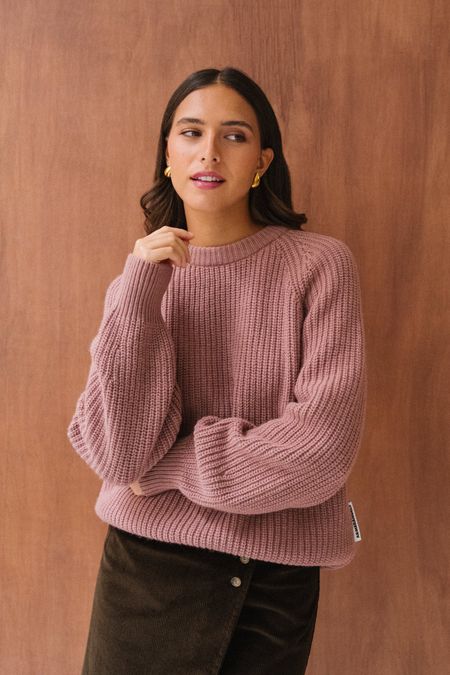 Pull en laine et coton bio | rose "kaagi - light berry" - Armedangels