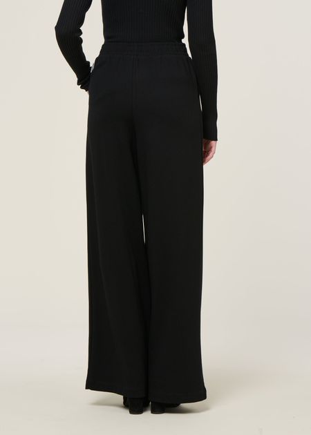 Pantalon noir jersey en ecovero et matière recyclée | noir "himaari black" - Armedangels