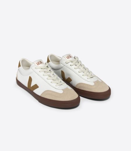 Baskets en cuir bio | marron "volley o.t. leath white tent bark" - Veja