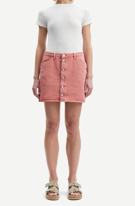 Jupe en jean rose en coton bio - norma skirt root - Samsoe Samsoe