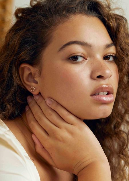 Boucles d'oreilles en or recyclé 9ct - intersected circle stud