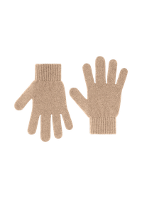 Gants en laine mérinos recyclée | beige "merino wool gloves - honey beige"