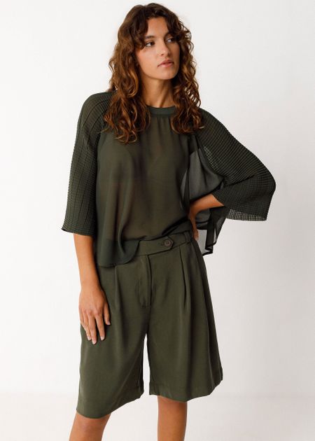 Short en ecovero | kaki "bermuda laida - bottle green" - SKFK