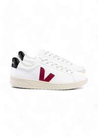 Baskets basses en matières recyclées | noir et bordeaux "urca cwl white marsala black"