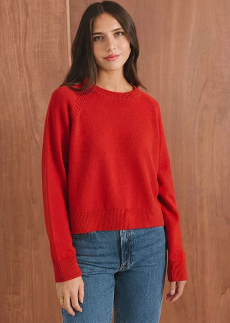 Pull boxy en laine mérinos recyclée | rouge - WeDressFair Essentiels