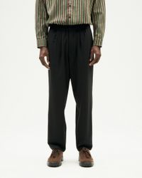 Pantalon droit en laine | noir "black damien pants"