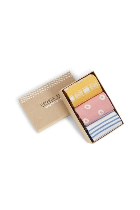 Pack 3 paires de chaussettes multicolores à motifs en coton bio - summer set