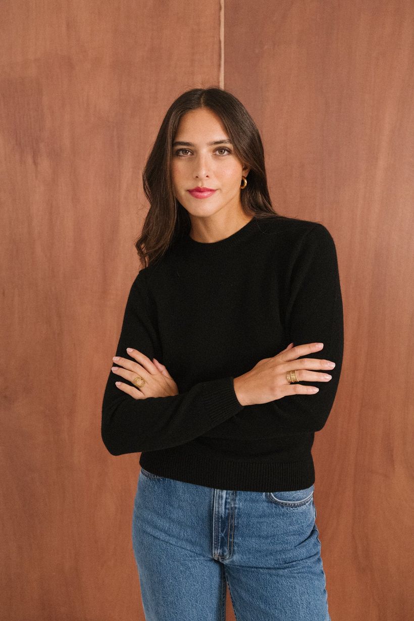Pull droit en laine mérinos recyclée | noir - WeDressFair Essentiels