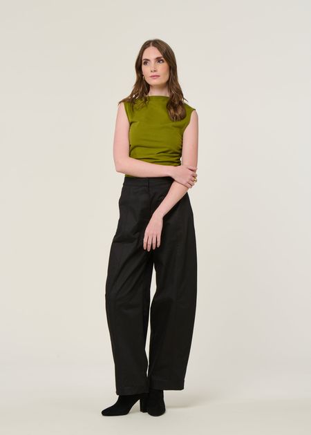 Pantalon ballon en coton bio | noir "yauri - black" - Jan'n June