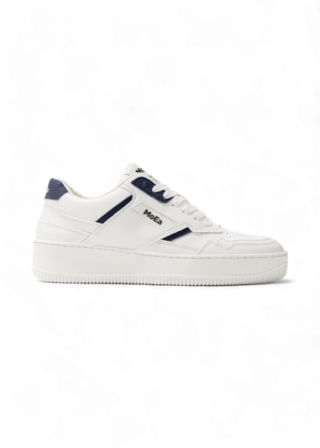 Baskets vegan en matière végétale | bleu "gen 1 mushroom white & navy" - Moea