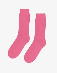 Chaussettes en laine mérinos recyclée | rose bonbon "bubblegum pink"