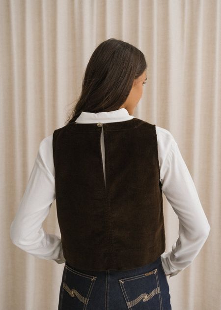 Top velours en coton bio | chocolat "jacinda" - Bonjour Demain