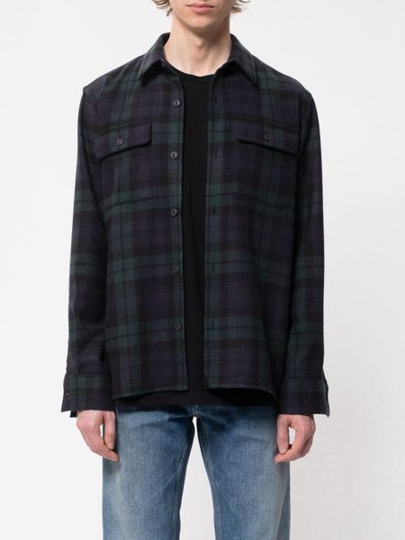 Surchemise à carreaux en laine et polyester recyclés - sten